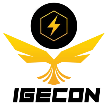 Igecon logo orange vertical